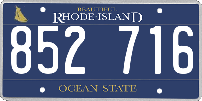 RI license plate 852716
