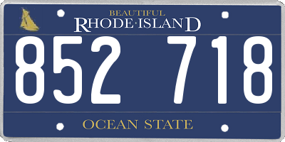 RI license plate 852718