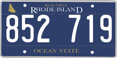 RI license plate 852719