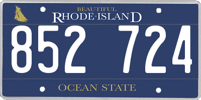 RI license plate 852724