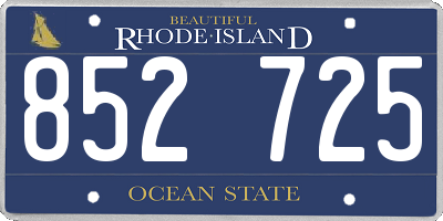 RI license plate 852725