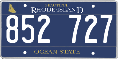 RI license plate 852727