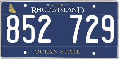 RI license plate 852729
