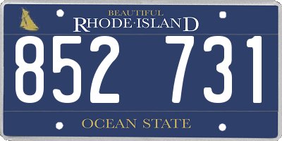 RI license plate 852731