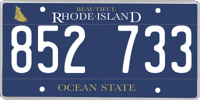 RI license plate 852733