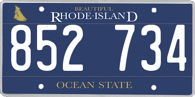 RI license plate 852734