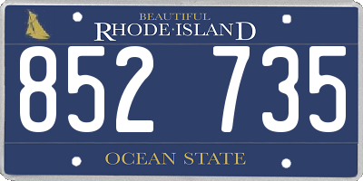 RI license plate 852735