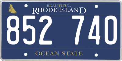 RI license plate 852740