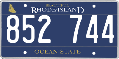 RI license plate 852744