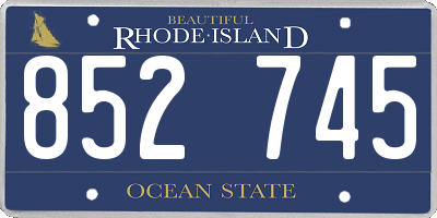 RI license plate 852745