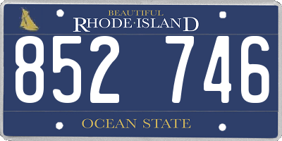RI license plate 852746