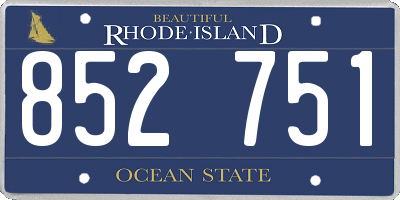 RI license plate 852751