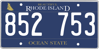 RI license plate 852753