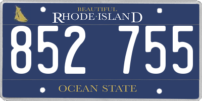 RI license plate 852755