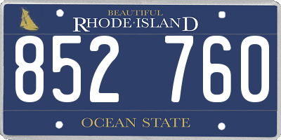 RI license plate 852760