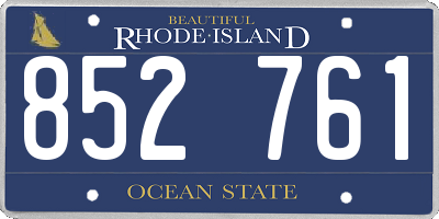 RI license plate 852761