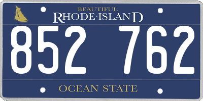RI license plate 852762