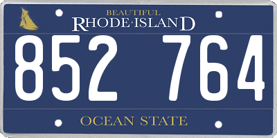 RI license plate 852764