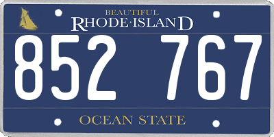 RI license plate 852767