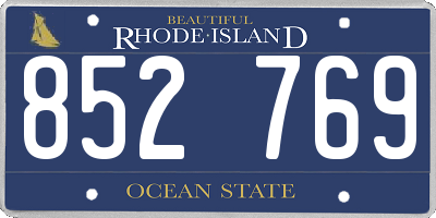 RI license plate 852769