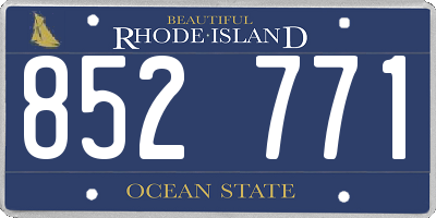 RI license plate 852771