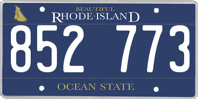 RI license plate 852773