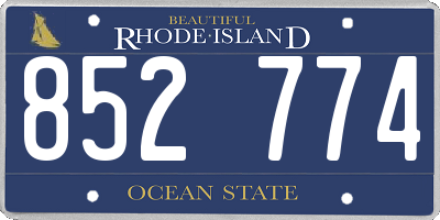 RI license plate 852774