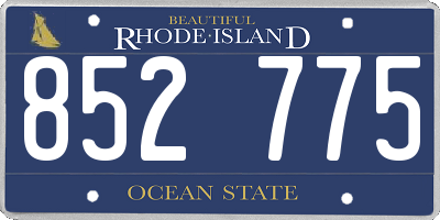 RI license plate 852775