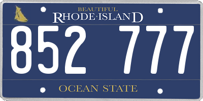 RI license plate 852777