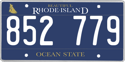 RI license plate 852779