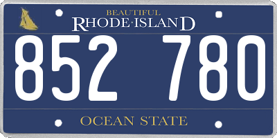 RI license plate 852780