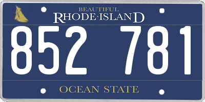 RI license plate 852781