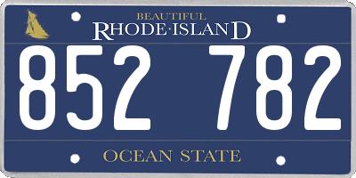 RI license plate 852782