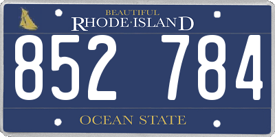 RI license plate 852784