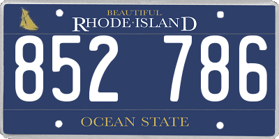 RI license plate 852786