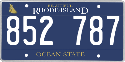 RI license plate 852787