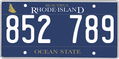 RI license plate 852789