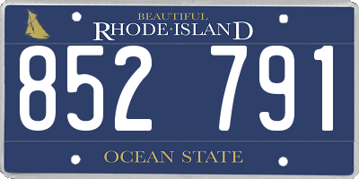 RI license plate 852791