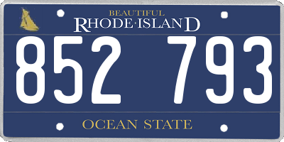 RI license plate 852793