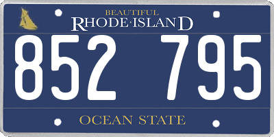 RI license plate 852795