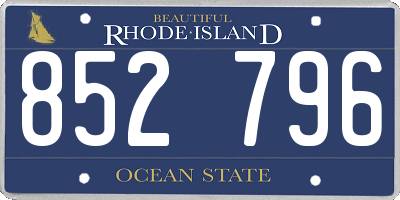 RI license plate 852796