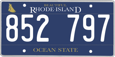 RI license plate 852797