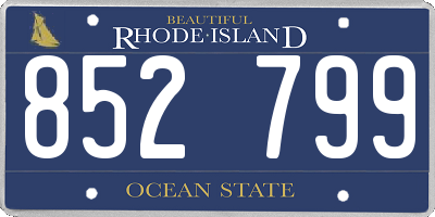 RI license plate 852799