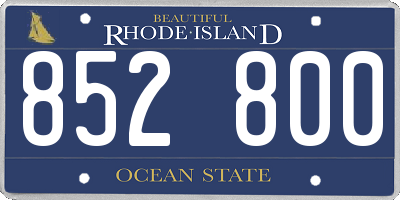 RI license plate 852800