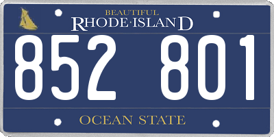 RI license plate 852801