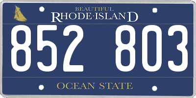 RI license plate 852803