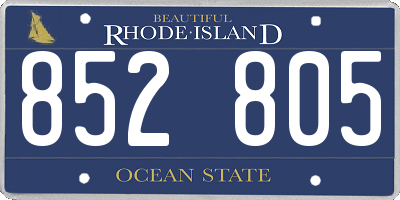 RI license plate 852805