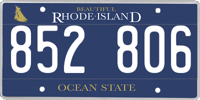 RI license plate 852806