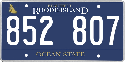 RI license plate 852807