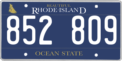 RI license plate 852809